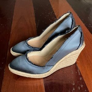 Pedro Garcia raw silk espadrille platform shoes